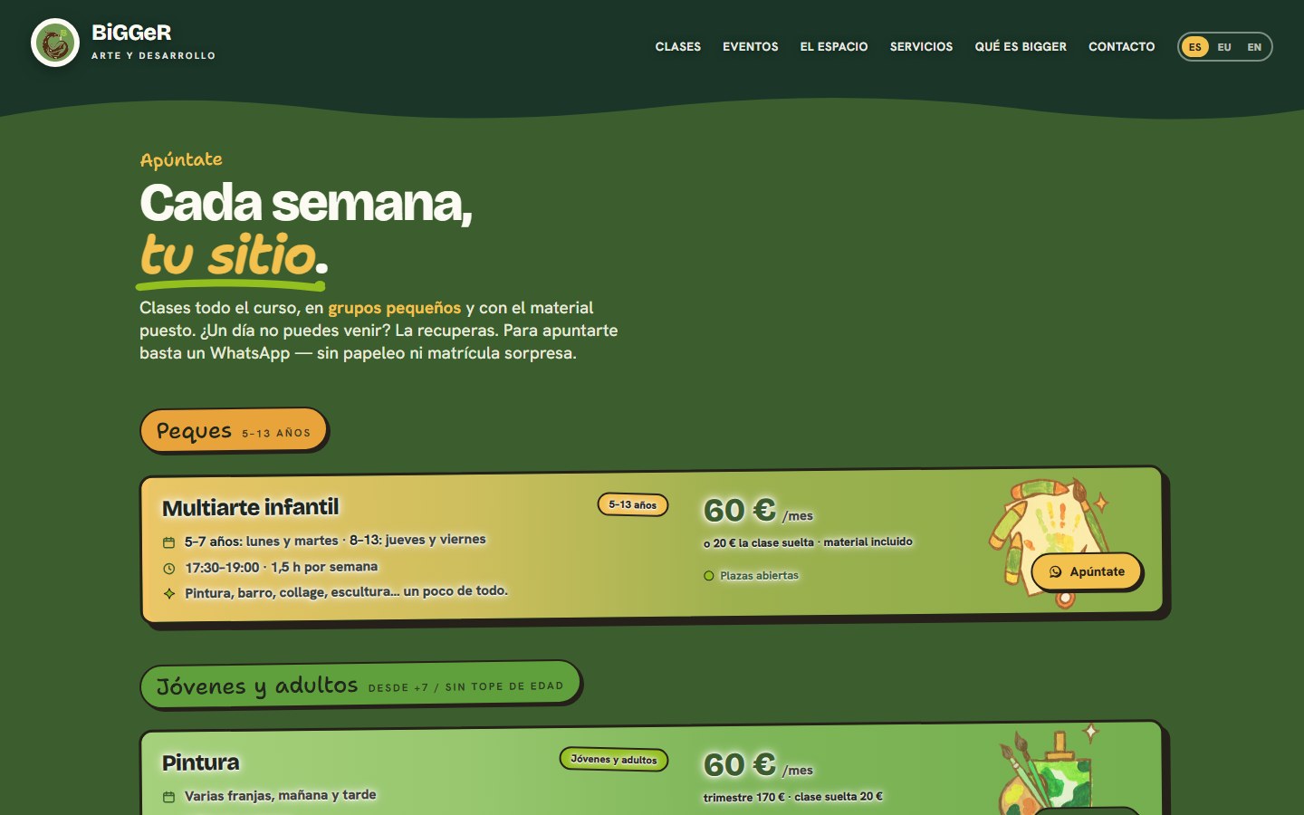 Bigger — Actividades
