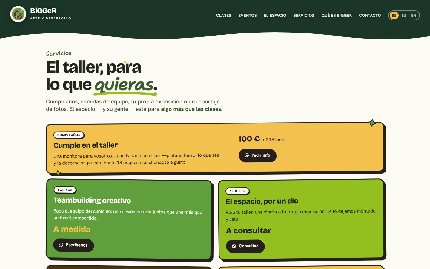 Bigger — Servicios