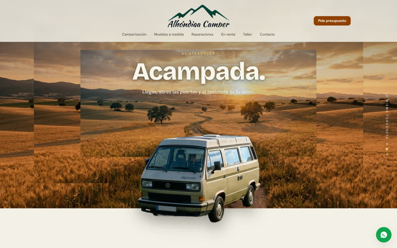 La web de Alhóndiga Camper por dentro
