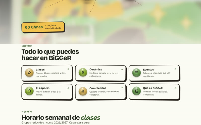 La web de Bigger por dentro