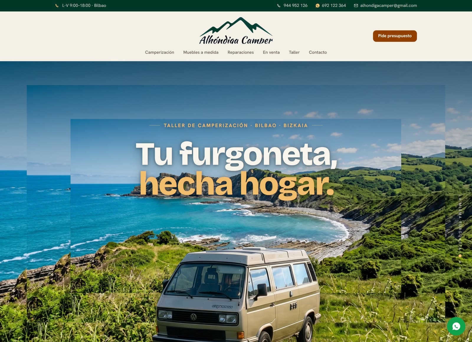 Portada de la web de Alhóndiga Camper