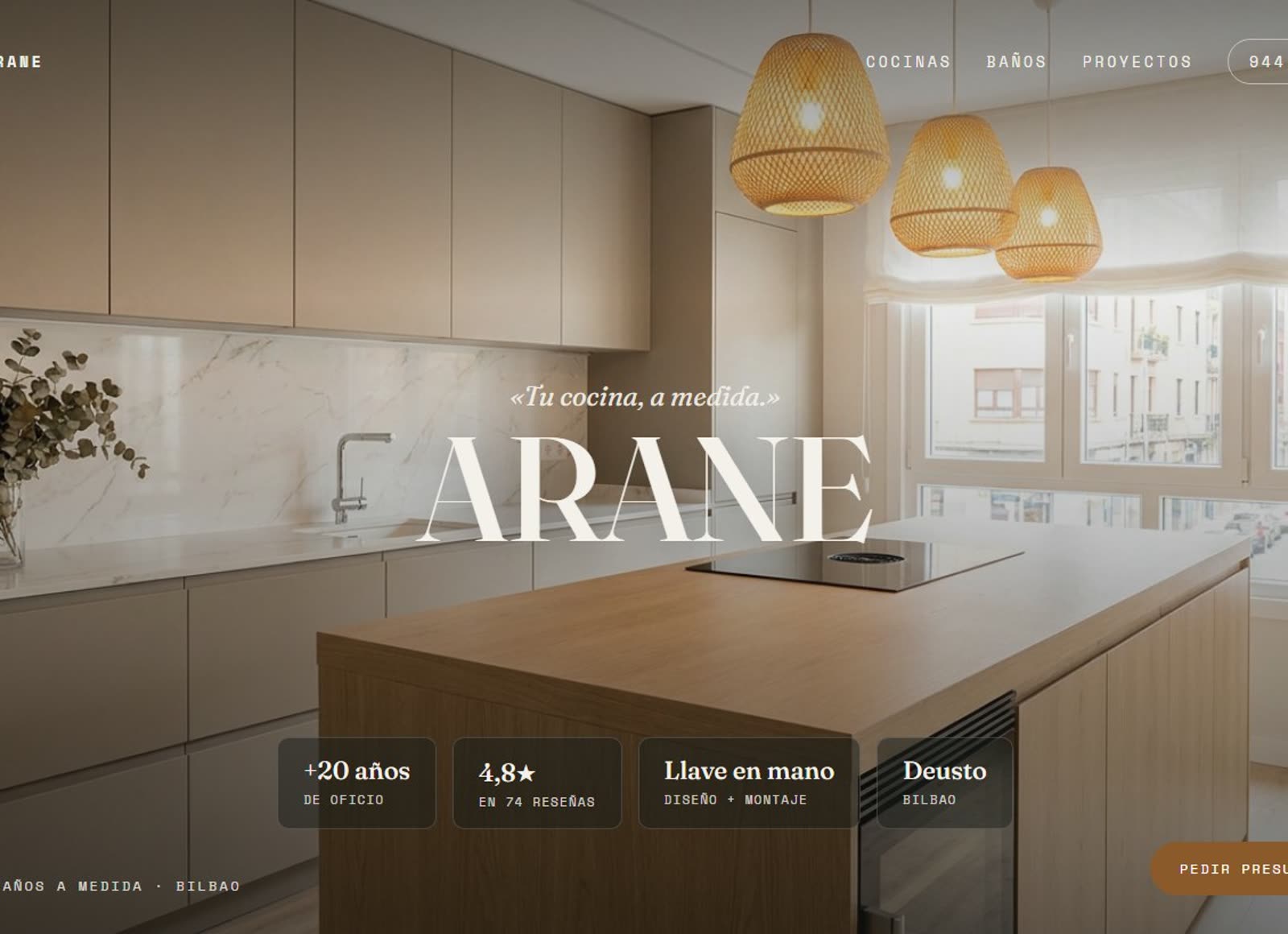 Portada de la web de Arane